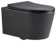 Wc závesné SAT Brevis s doskou softclose, so zadným odpadom, 53 cm, čierny SATBRE011RREXPBKM