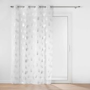 Záclona v bielej a striebornej farbe 140x280 cm Edelia – douceur d'intérieur