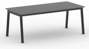 Rokovací kancelársky stôl PRIMO BASIC, 200x90 cm, čierna podnož, grafit