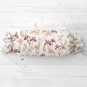 Biante Vankúš valec bonbon Sandra SA-636 Vínovo-béžové kosatce na bielom 15x40 cm