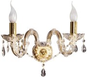 Candellux Zlaté krištáľové nástenné svietidlo Maria Teresa pre žiarovku 2x E14 22-94592