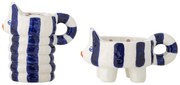 Bloomingville Keramický svietnik Caty Blue – sada 2 ks