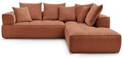 Terakotová ženilková rohová pohovka (pravý roh/do L) Whesley – Bobochic Paris