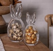 Sklenená nádoba s vekom vajíčko s uškami - Ø 8 * 17 cm