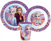 Sada plastového riadu s kelímkom pre dievčatá - motív Ľadové kráľovstvo / Frozen - 3 diely