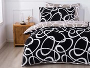 XPOSE® Mikroplyšové obliečky KIRSTY DUO Exclusive - čierne/latté