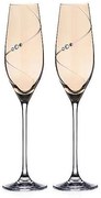Diamante Silhouette Amber poháre na sekt 210 ml, 2 ks