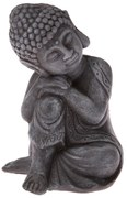 Betónová soška Budha, tm. šedá, 16 x 11 x 12 cm