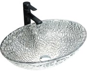 Mexen Goa, sklenené umývadlo na dosku 50 x 36 cm, číra, 24085000