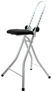MSV Skladacia stolička na žehlenie nastaviteľná 43 x 62 x 97 cm, biela