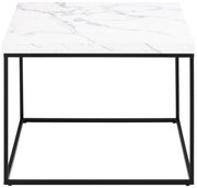 Biely konferenčný stolík s doskou v dekore mramoru 60x60 cm Barossa – Actona