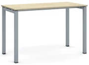 Stôl PRIMO SQUARE so sivostriebornou podnožou 1200 x 600 x 750 mm, dub prírodný