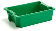 Plastová prepravka SPENCE, stohovateľná, 600x400x180 mm, 30 L, zelená