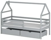 Posteľ Domček Aron 90x200 sivá