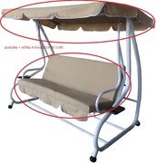 Strieška + podušky k hojdačke De Luxe béžová ROJAPLAST