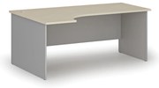 Rohový kancelársky písací stôl PRIMO GRAY, 180x120 cm, ľavý, sivá/breza