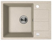 Kuchinox Viti, 1-komorový granitový drez 560x440x175 mm + sifón, béžová, LAV-SBX_413Y