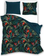 Saténové obliečky ELEGANT Exotic - tmavo zelené - 220x200 cm