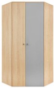 Rohová skriňa Pixel 1D PX2 sušienkový dub / biely lux / sivý