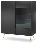Vitrína Harmony WT97 čierna grafit/mramor black