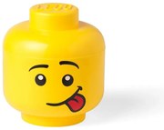 Žltý úložný box v tvare hlavy LEGO® Silly, ⌀ 16,3 cm