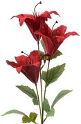 Dekoračný umelý kvet červená ľalia - 15*10*72 cm