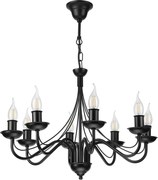 Luster na reťazi ANTON 8xE14/60W/230V čierny