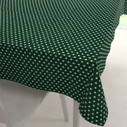 Biante Bavlnený obdĺžnikový obrus Sandra SA-350 Biele hviezdičky na tmavo zelenom 50x100 cm