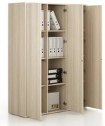 Kancelárska skriňa FRAME, 3x dvere, 1299 x 450 x 1735 mm, PUSH-lock, dub prírodný