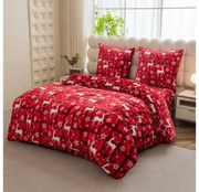 Mikroplyšové obliečky VELVET CHRISTMAS červené Rozmer obliečky: 70 x 90 cm | 140 x 200 cm