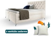Wilsondo Čalúnená boxspring manželská posteľ s matracom Guliette - biela Rozmer: 160x200