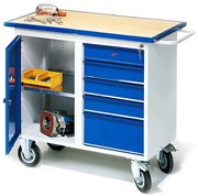 Dielenský stôl s kolieskami FLEX, skrinka + 5 zásuviek, 1100x595x900 mm