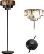Toolight Toolight, podlahová krištáľová lampa 3xE14 APP925-3F, čierna, OSW-01042