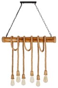 Luster na reťazi VINT 6xE27/40W/230V bambus