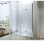 Mexen Lima Duo, sprchové skladacie dvere do otvoru 160 cm, 6mm číre sklo, chrómový profil, LIMA DUO DOOR 160