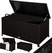 Polyratanový úložný box RICCO, 117 x 53 x 60cm, tmavá hnedá Casaria