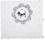 Biely froté kuchynský uterák so psíkmi Lovely Grey Dogs - 40*66cm