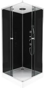 Sprchový box Aurlane Club 90 x 90 x 215 cm matná strieborná farba