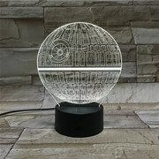 3Dmix 3DL-SMRT036 – 3D LED nočná lampa - Hviezda smrti (Star Wars) (Smart)