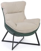 Semišové kreslo SIESTA, zelená/biela