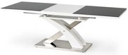 Rozkladací stôl Sandor 2 160/220x90cm  Sklo-Čierna/Mdf-Biely