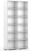 Knižnica SILVER LINE, 2 stĺpce, 2230 x 1200 x 400 mm, biela