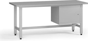 Výškovo nastaviteľný dielenský stôl G5, 1800 x 750 x 800-1000 mm, 1x skrinka, sivá