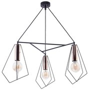 Jupiter 1666 - Luster na lanku KAIR 3xE27/60W/230V čierna/meď