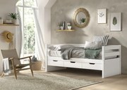 Posteľ Margrit so zásuvkami biela FSC borovica 90x200cm