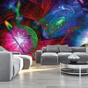 Fototapeta - Farebný abstraktný vesmír (254x184 cm)