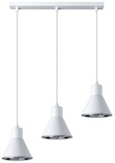 Závesné svietidlo Tazila 3, 3x biele kovové tienidlo, LED