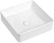 Mexen Grovo, ryhované umývadlo na dosku 41 × 41 cm, biela, 22304100