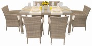 DEOKORK Záhradná ratanová zostava MODENA II. 1+6 (sivo-béžová)