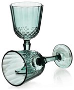 Sada 4 ks sklenic na stopce ELLA 300 ml zelená